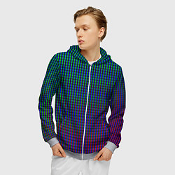 Толстовка 3D на молнии мужская Multicolored texture, цвет: 3D-меланж — фото 2
