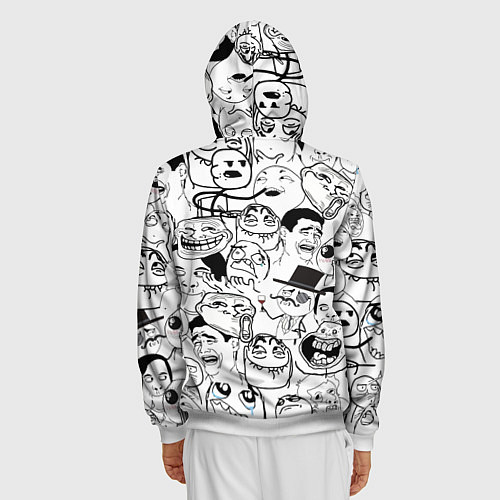 Мужская толстовка на молнии Сборник мемов / 3D-Белый – фото 4