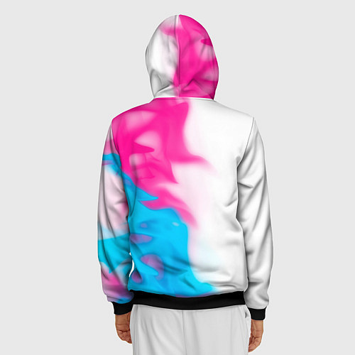 Мужская толстовка на молнии Mitsubishi neon gradient style: по-вертикали / 3D-Черный – фото 4