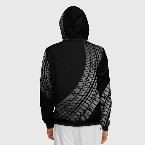 Мужская толстовка на молнии Lamborghini tire tracks / 3D-Черный – фото 4