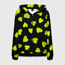 Мужская толстовка на молнии Листья - Монстера