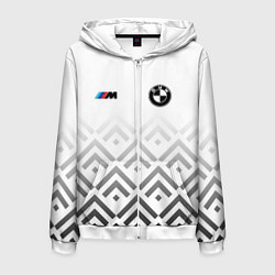 Мужская толстовка на молнии BMW m power - белый