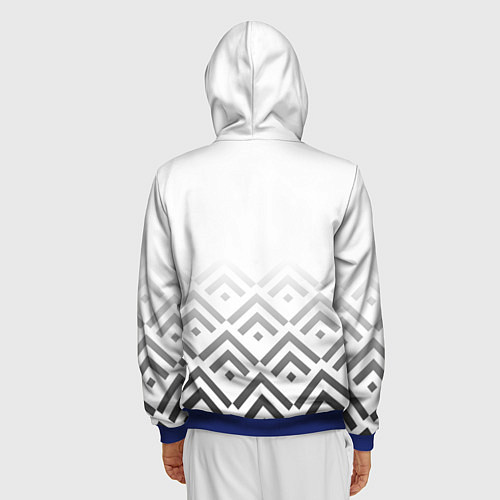 Мужская толстовка на молнии BMW m power - белый / 3D-Синий – фото 4