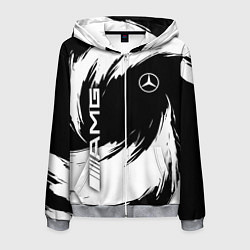 Толстовка 3D на молнии мужская Mercedes benz - white color, цвет: 3D-меланж