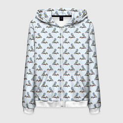 Мужская толстовка на молнии Совушки на ветках