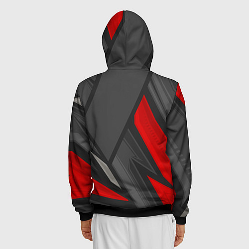 Мужская толстовка на молнии Mitsubishi sports racing / 3D-Черный – фото 4