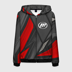 Толстовка 3D на молнии мужская Lifan sports racing, цвет: 3D-черный