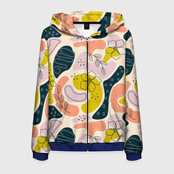 Толстовка 3D на молнии мужская Весенняя абстракция, цвет: 3D-синий