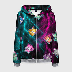 Мужская толстовка на молнии Котики и стихия