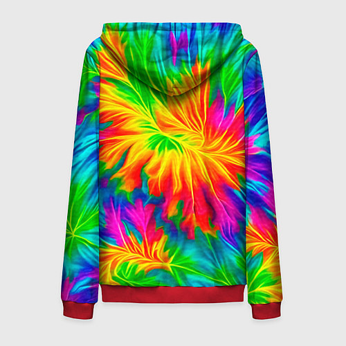 Мужская толстовка на молнии Тай-дай кислотные краски / 3D-Красный – фото 2