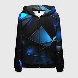 Мужская толстовка на молнии Blue black texture