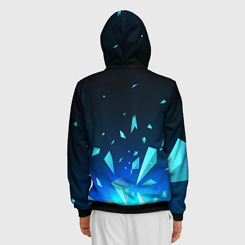 Мужская толстовка на молнии Final Fantasy взрыв частиц / 3D-Черный – фото 4
