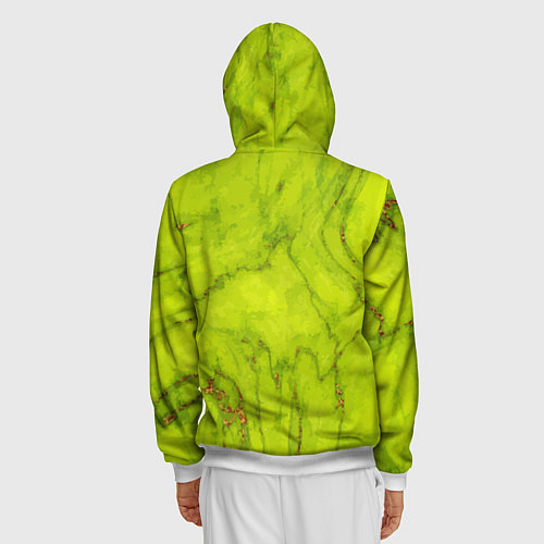 Мужская толстовка на молнии Abstraction green / 3D-Белый – фото 4