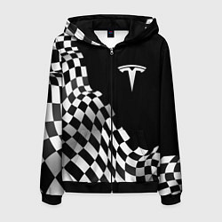 Мужская толстовка на молнии Tesla racing flag