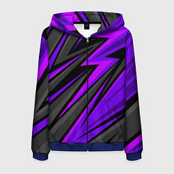 Толстовка 3D на молнии мужская Спорт униформа - пурпурный, цвет: 3D-синий