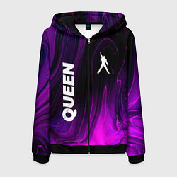 Толстовка 3D на молнии мужская Queen violet plasma, цвет: 3D-черный