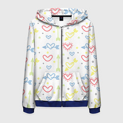 Мужская толстовка на молнии Color hearts