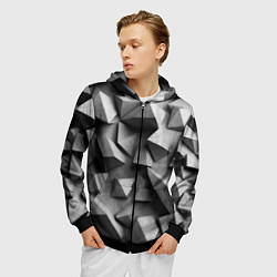 Толстовка 3D на молнии мужская Белокаменный паттерн, цвет: 3D-черный — фото 2