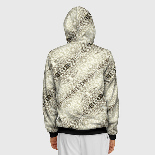 Мужская толстовка на молнии Жемчужная россыпь / 3D-Черный – фото 4