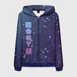 Толстовка 3D на молнии мужская Все равно, цвет: 3D-синий