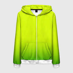 Толстовка 3D на молнии мужская Сочный лимон градиент, цвет: 3D-белый