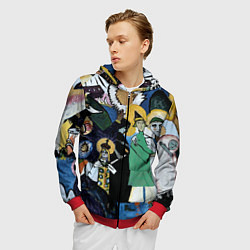 Толстовка 3D на молнии мужская Кандинский картина символы святые, цвет: 3D-красный — фото 2
