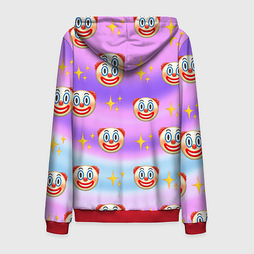 Мужская толстовка на молнии Узор с Клоунами / 3D-Красный – фото 2