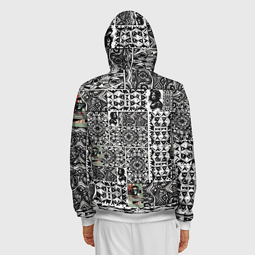 Мужская толстовка на молнии Орнамент древних цивилизаций / 3D-Белый – фото 4