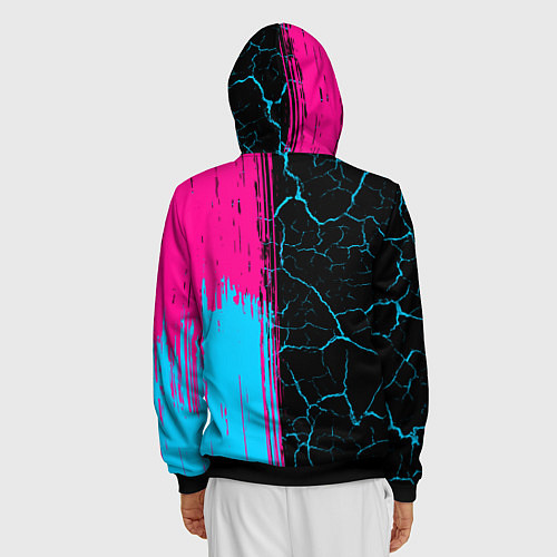 Мужская толстовка на молнии Demon Slayer - neon gradient: по-вертикали / 3D-Черный – фото 4