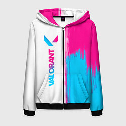 Толстовка 3D на молнии мужская Valorant neon gradient style: по-вертикали, цвет: 3D-черный