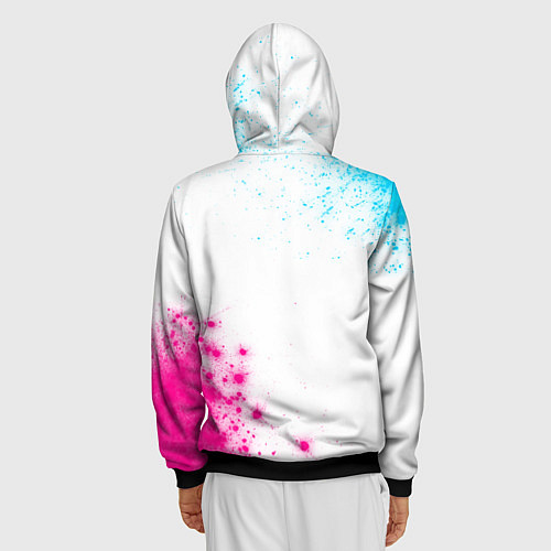 Мужская толстовка на молнии Within Temptation neon gradient style: надпись, си / 3D-Черный – фото 4