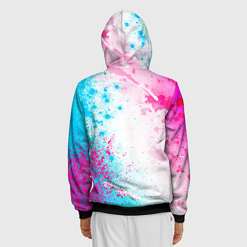 Мужская толстовка на молнии Bleach neon gradient style: по-вертикали / 3D-Черный – фото 4