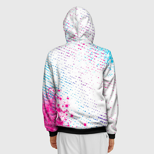 Мужская толстовка на молнии Placebo neon gradient style: надпись, символ / 3D-Черный – фото 4