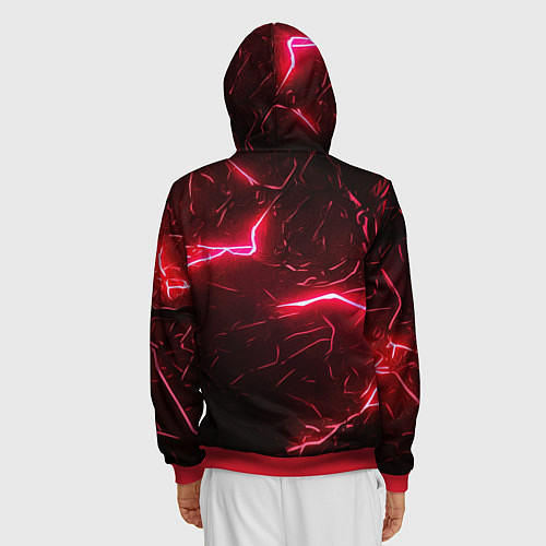 Мужская толстовка на молнии Красные молнии / 3D-Красный – фото 4