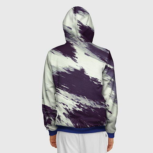 Мужская толстовка на молнии Размазанные мазки / 3D-Синий – фото 4