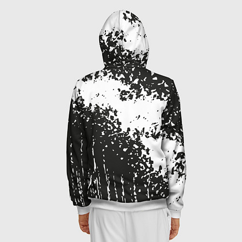 Мужская толстовка на молнии Лапа медведя / 3D-Белый – фото 4