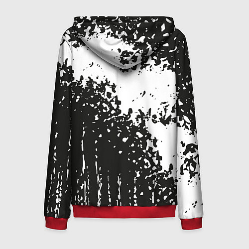 Мужская толстовка на молнии Лапа медведя / 3D-Красный – фото 2