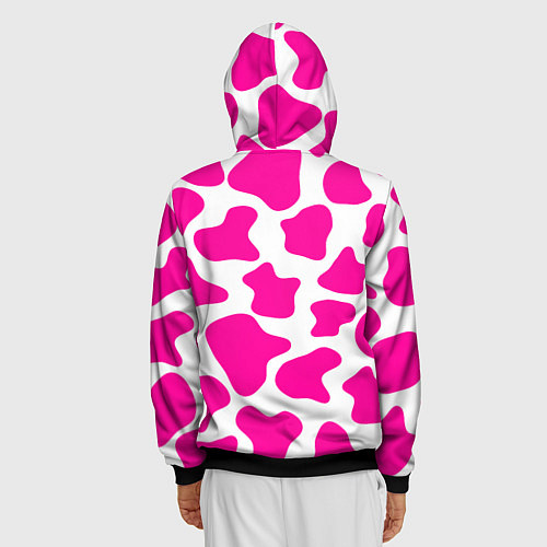 Мужская толстовка на молнии Животный паттерн - Барби / 3D-Черный – фото 4