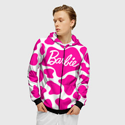 Толстовка 3D на молнии мужская Животный паттерн - Барби, цвет: 3D-черный — фото 2