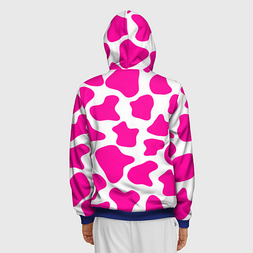 Мужская толстовка на молнии Животный паттерн - Барби / 3D-Синий – фото 4