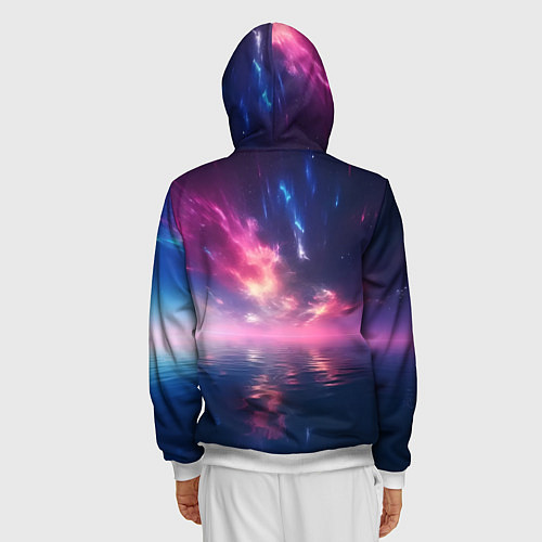 Мужская толстовка на молнии Space and islands / 3D-Белый – фото 4