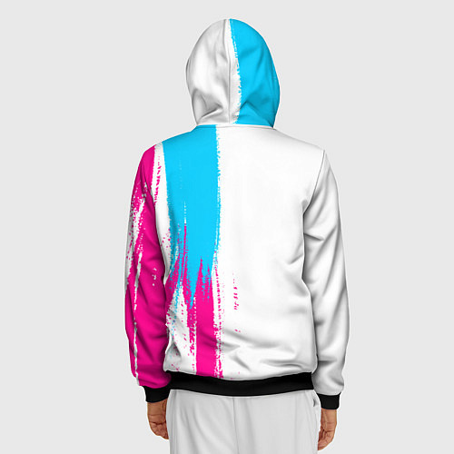 Мужская толстовка на молнии Citroen neon gradient style: по-вертикали / 3D-Черный – фото 4