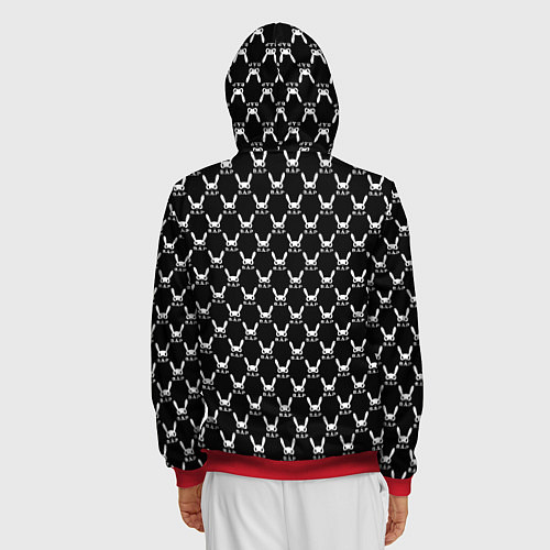 Мужская толстовка на молнии BAP white pattern / 3D-Красный – фото 4