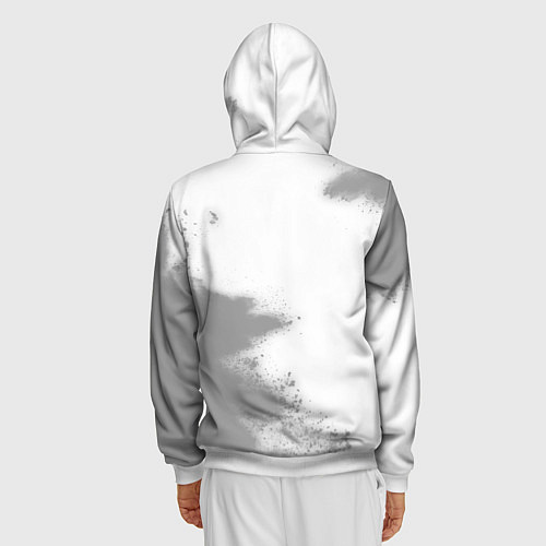 Мужская толстовка на молнии Elden Ring glitch на светлом фоне: надпись, символ / 3D-Белый – фото 4