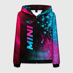 Толстовка 3D на молнии мужская Mini - neon gradient: по-вертикали, цвет: 3D-черный