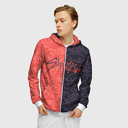 Толстовка 3D на молнии мужская Strey Kids x Anime, цвет: 3D-белый — фото 2