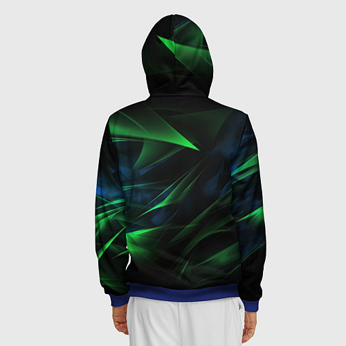 Мужская толстовка на молнии Dark green background / 3D-Синий – фото 4