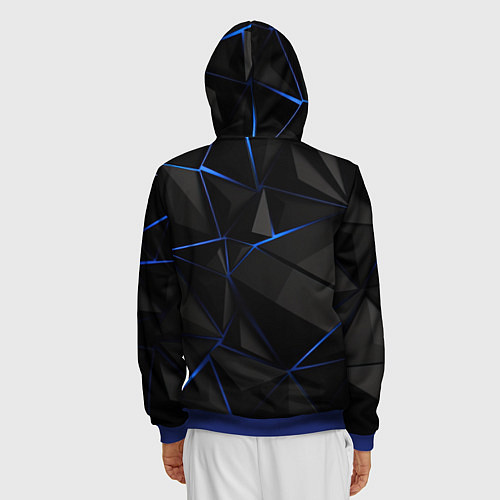 Мужская толстовка на молнии Black blue style / 3D-Синий – фото 4
