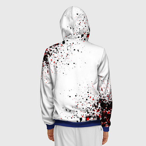 Мужская толстовка на молнии Два самурая / 3D-Синий – фото 4