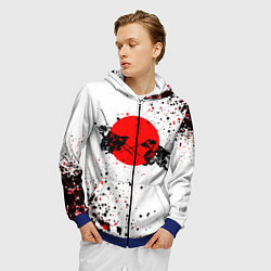 Толстовка 3D на молнии мужская Два самурая, цвет: 3D-синий — фото 2